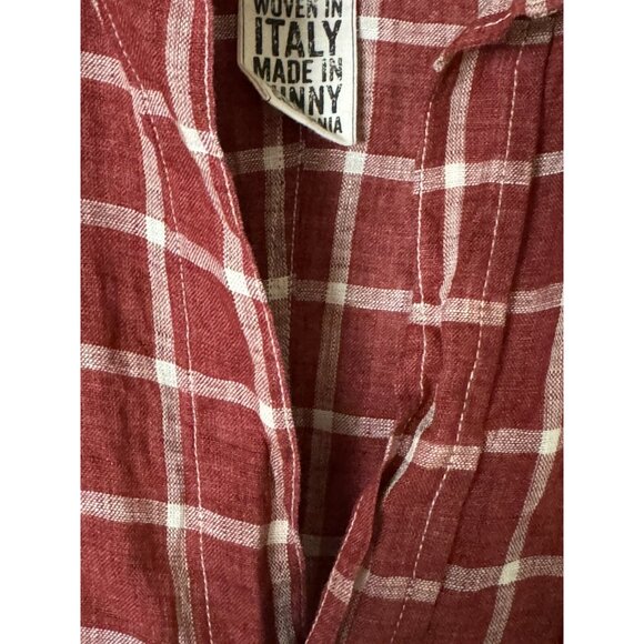 Frank & Eileen Shirt Womens XS Plaid Flannel Long Sleeve Red White Button Up - Picture 5 of 16